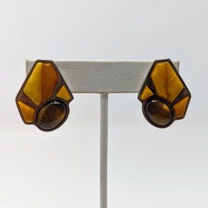 Mine Finds by Jay King Desert Rose Trading DRT Amber Sterling Earrings